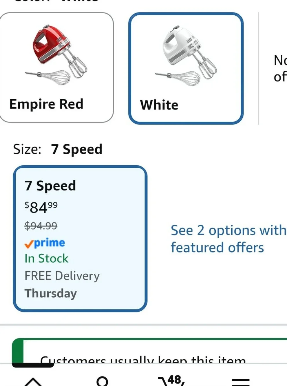 BRAND NEW 7 Speed Kitchenaid Hand Mixer